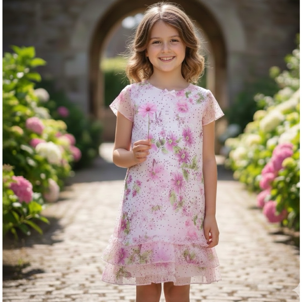 Amy Byer California | Girls Pink floral dress sz 6